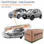 Farol Citroen C3 Picasso Aircross 2011 Até 2015 Cromado Depo Lado Esquerdo Motorista