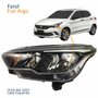 Farol Principal Fiat Argo 2016 Até 2024 Máscara Negra Com Led Lado Esquerdo Motorista