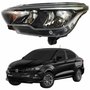 Farol Principal Fiat Cronos 2016 Até 2024 Máscara Negra Com Led Lado Esquerdo Motorista