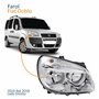 Farol Principal Fiat Doblo 2010 Até 2018 Máscara Cromada Lado Direito Passageiro