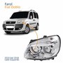 Farol Principal Fiat Doblo 2010 Até 2018 Máscara Cromada Lado Esquerdo Motorista