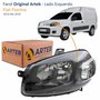 Farol Fiat Fiorino 2014 Até 2019 Original Arteb Máscara Negra Lado Esquerdo Motorista