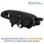 Farol Principal Fiat Palio 2012 2013 2014 2015 2016 Máscara Negra Lado Esquerdo Motorista
