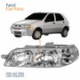 Farol Principal Fiat Palio 2001 2002 2003 2004 Carcaça Cinza Lado Esquerdo Motorista