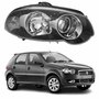 Farol Fiat Palio 2008 Até 2011 Original Arteb Foco Duplo Máscara Negra com Anel Cromado Lado Direito Passageiro