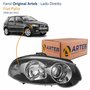 Farol Fiat Palio 2008 Até 2011 Original Arteb Foco Duplo Máscara Negra com Anel Cromado Lado Direito Passageiro
