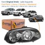 Farol Fiat Palio 2008 Até 2011 Siena 2008 Até 2012 Strada Weekend 2008 Até 2016 Original Arteb Foco Duplo Máscara Negra com Anel Cromado Lado Esquerdo Motorista