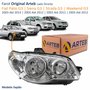 Farol Fiat Palio G3 2003 Até 2014 Siena Strada Weekend G3 2003 Até 2012 Original Arteb Máscara Cromada Com Aro Cromado Foco Duplo Lado Direito Passageiro