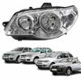 Farol Fiat Palio G3 2003 Até 2014 Siena Strada Weekend G3 2003 Até 2012 Original Arteb Máscara Cromada Com Aro Cromado Foco Duplo Lado Esquerdo Motorista