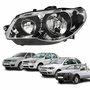 Farol Fiat Palio G3 2003 Até 2014 Siena Strada Weekend G3 2003 Até 2012 Original Arteb Máscara Cromada Com Aro Negro Foco Duplo Lado Esquerdo Motorista