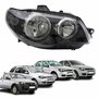 Farol Fiat Palio G3 2003 Até 2014 Siena Strada Weekend G3 2003 Até 2012 Original Arteb Máscara Negra Com Aro Cromado Foco Duplo Lado Direito Passageiro