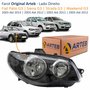 Farol Fiat Palio G3 2003 Até 2014 Siena Strada Weekend G3 2003 Até 2012 Original Arteb Máscara Negra Com Aro Cromado Foco Duplo Lado Direito Passageiro