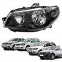 Farol Fiat Palio G3 2003 Até 2014 Siena Strada Weekend G3 2003 Até 2012 Original Arteb Máscara Negra Canhão Preto Foco Duplo Lado Esquerdo Motorista