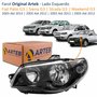 Farol Fiat Palio G3 2003 Até 2014 Siena Strada Weekend G3 2003 Até 2012 Original Arteb Máscara Negra Canhão Preto Foco Duplo Lado Esquerdo Motorista
