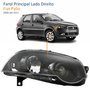 Farol Fiat Palio G4 2008 Até 2011 Foco Duplo Máscara Negra com Anel Preto Lado Direito Passageiro