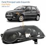 Farol Fiat Palio G4 2008 Até 2011 Foco Duplo Máscara Negra com Anel Preto Lado Esquerdo Motorista
