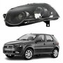 Farol Fiat Palio G4 2008 Até 2011 Foco Duplo Máscara Negra com Anel Preto Lado Esquerdo Motorista