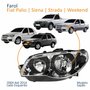 Farol Principal Fiat Palio Strada 2004 Até 2014 Siena Weekend 2004 Até 2007 Máscara Cromada Anel Negro Lado Esquerdo Motorista
