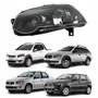 Farol Fiat Palio Siena Strada Weekend G4 2008 Até 2016 Foco Duplo Máscara Negra com Anel Preto Lado Esquerdo Motorista