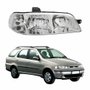 Farol Fiat Palio Weekend G2 2001 Até 2006 Foco Duplo Carcaça Preta Lado Direito Passageiro