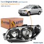 Farol Fiat Palio Weekend G3 2003 Até 2012 Original Arteb Máscara Cromada Com Aro Negro Foco Duplo Lado Esquerdo Motorista