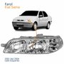 Farol Principal Fiat Siena 2001 2002 2003 2004 Carcaça Cinza Lado Esquerdo Motorista
