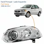 Farol Fiat Siena 2008 Até 2012 Máscara Cromada Com Anel Cromado Lado Esquerdo Motorista