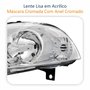 Farol Fiat Siena 2008 Até 2012 Original Arteb Máscara Cromada Com Anel Cromado Lado Esquerdo Motorista