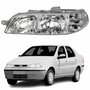 Farol Fiat Siena G2 2001 Até 2007 Original Arteb Foco Duplo Carcaça Cinza Lado Esquerdo Motorista