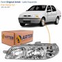 Farol Fiat Siena G2 2001 Até 2007 Original Arteb Foco Duplo Carcaça Cinza Lado Esquerdo Motorista