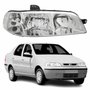 Farol Fiat Siena G2 2001 Até 2007 Original Arteb Foco Duplo Carcaça Preta Lado Direito Passageiro