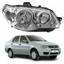 Farol Fiat Siena G3 2003 Até 2012 Original Arteb Máscara Cromada Com Aro Cromado Foco Duplo Lado Direito Passageiro