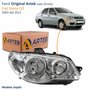 Farol Fiat Siena G3 2003 Até 2012 Original Arteb Máscara Cromada Com Aro Cromado Foco Duplo Lado Direito Passageiro