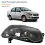 Farol Fiat Siena G4 2008 Até 2016 Foco Duplo Máscara Negra com Anel Preto Lado Direito Passageiro