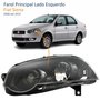 Farol Fiat Siena G4 2008 Até 2016 Foco Duplo Máscara Negra com Anel Preto Lado Esquerdo Motorista