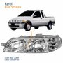 Farol Principal Fiat Strada 2001 2002 2003 2004 Carcaça Cinza Lado Esquerdo Motorista