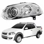 Farol Fiat Strada 2008 Até 2016 Máscara Cromada Com Anel Cromado Lado Esquerdo Motorista