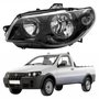 Farol Fiat Strada G3 2003 Até 2012 Original Arteb Máscara Negra Canhão Preto Foco Duplo Lado Esquerdo Motorista