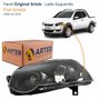 Farol Fiat Strada 2008 Até 2016 Original Arteb Foco Duplo Máscara Negra com Anel Preto Lado Esquerdo Motorista