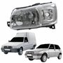 Farol Fiat Uno Fire Fiorino 2004 Até 2014 Original Arteb Máscara Cromada Lado Esquerdo Motorista