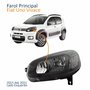 Farol Principal Fiat Uno Vivace 2015 Até 2021 Máscara Negra Lado Esquerdo Motorista
