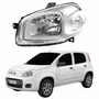 Farol Fiat Uno Vivace 2010 Até 2014 Original Máscara Cromada Lado Esquerdo Motorista
