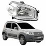 Farol Fiat Uno Way 2010 2011 2012 2013 2014 Máscara Cromada Lado Direito Passageiro