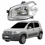 Farol Fiat Uno Way 2010 2011 2012 2013 2014 Máscara Cromada Lado Esquerdo Motorista