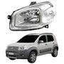 Farol Fiat Uno Way 2010 Até 2014 Original Arteb Máscara Cromada Lado Esquerdo Motorista