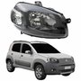Farol Fiat Uno Way 2010 Até 2014 Original Arteb Máscara Negra Lado Direito Passageiro