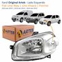 Farol Fiat Uno Way Vivace 2010 Até 2014 Fiorino 2014 Até 2019 Original Arteb Máscara Cromada Lado Esquerdo Motorista