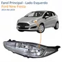 Farol Ford New Fiesta 2014 Até 2019 Máscara Cromada Lado Esquerdo Motorista