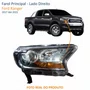 Farol Ford Ranger 2017 Até 2023 Máscara Negra Com Projetor Lado Direito Passageiro