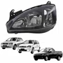 Farol GM Corsa 2003 Até 2012 Montana 2003 Até 2010 Foco Duplo Máscara Negra Pisca Liso Liso Lado Esquerdo Motorista